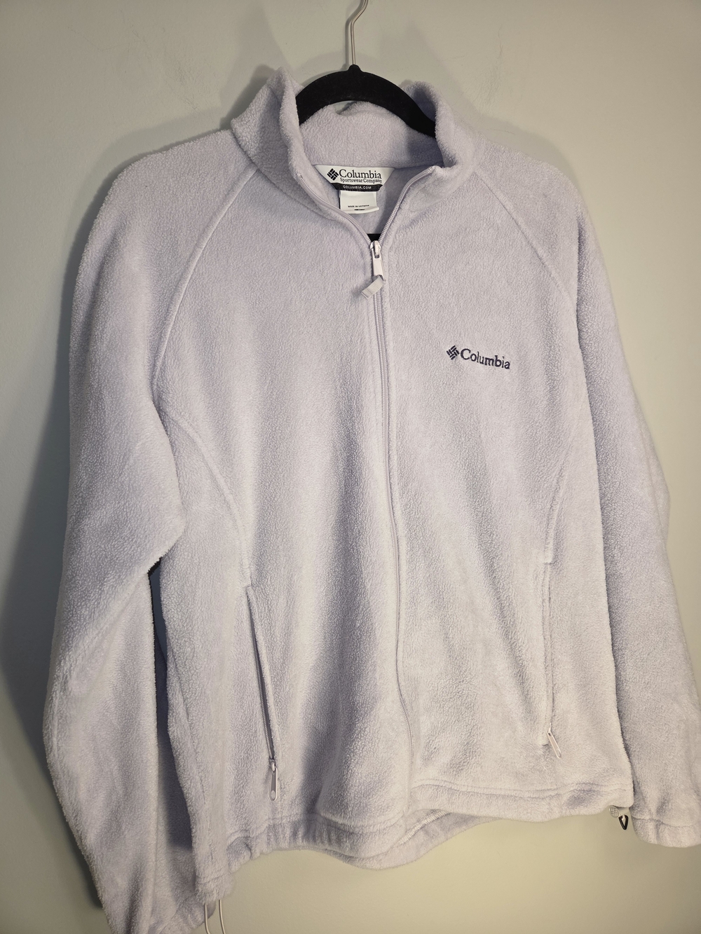 Columbia Women's Full Zip Fleece Jacket Light Purple Lavender Size L.